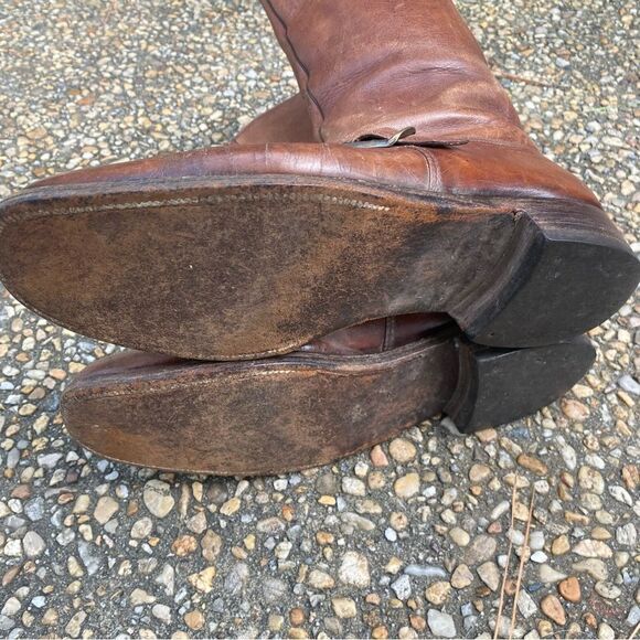 Vintage tall belted Biker Boots